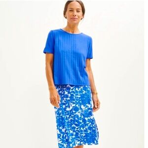 Amour Vert Blue Ribbed Top Size L New with Tags